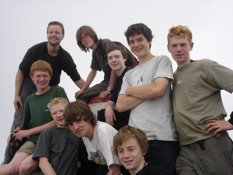 Photo: The 8 challengers and Bob top left on the summit of the highest point in Poland