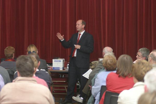 Photo: Thurso Maternity Public Meeting - Gary Coutts Chairman NHS Highland
